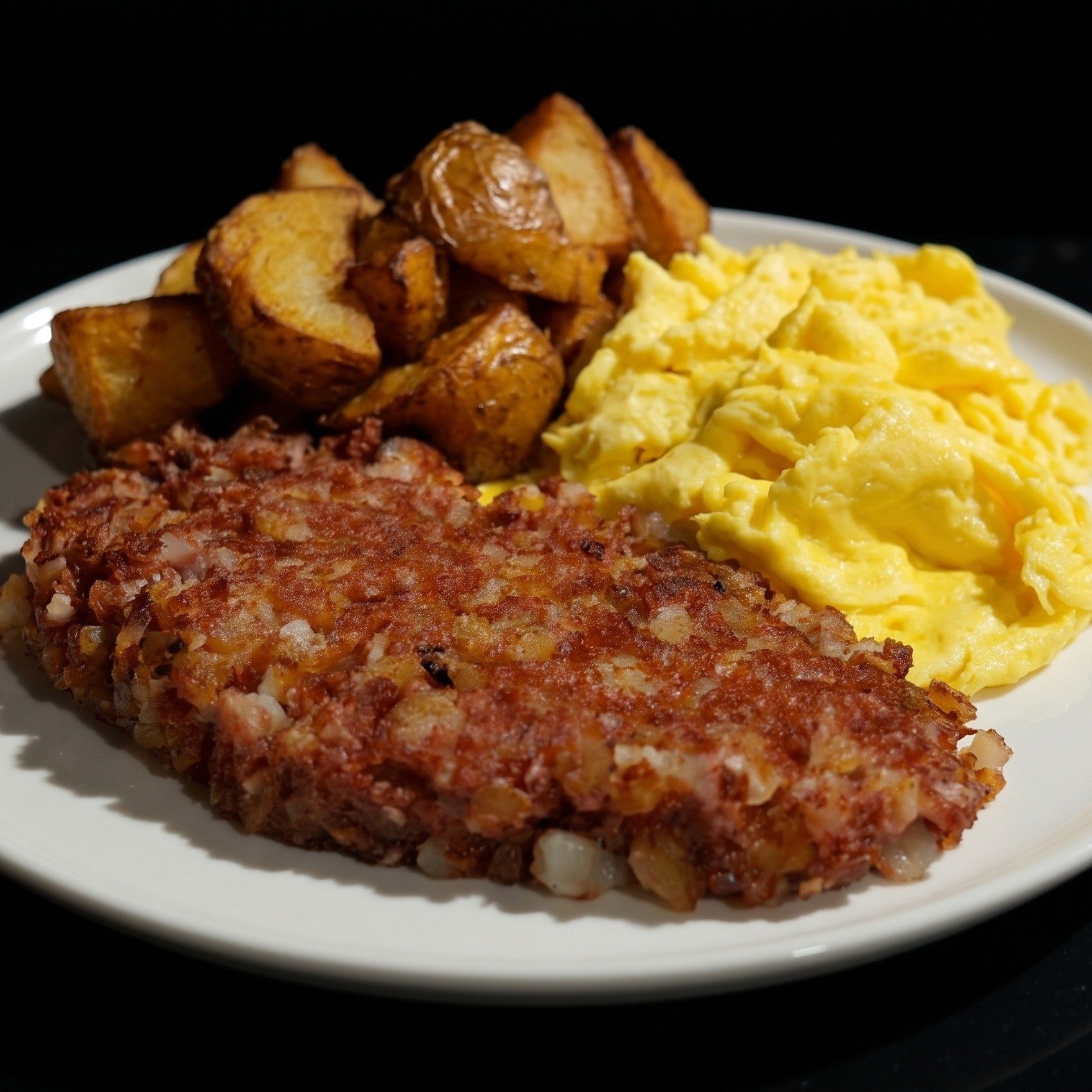Crispy Corned Beef Hash and Eggs.