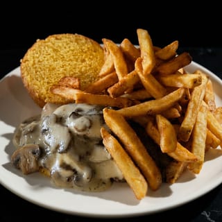 Mushroom Swiss Burger^
