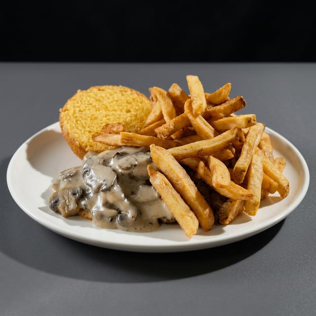 Mushroom Swiss Burger.