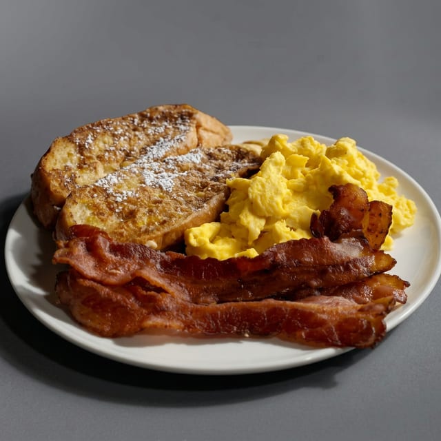 Chris's Famous French Toast, Eggs & Meat.