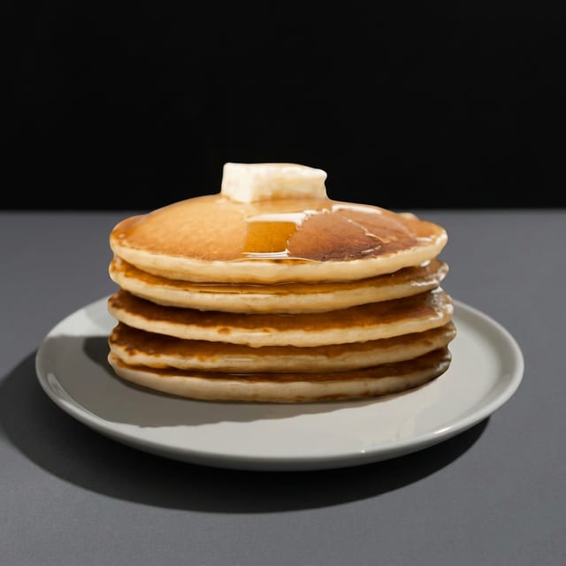 Plain Cakes with Hot Maple Syrup.